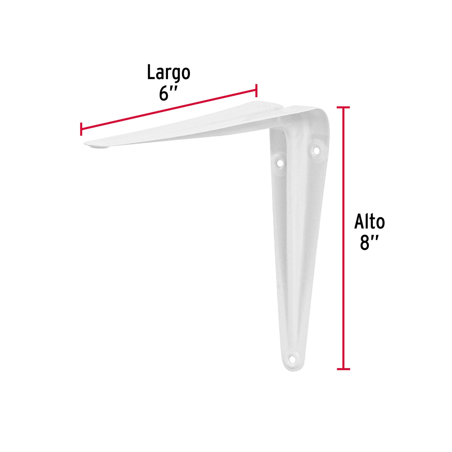 Ménsula Acero Blanca 6x8 Pulgadas