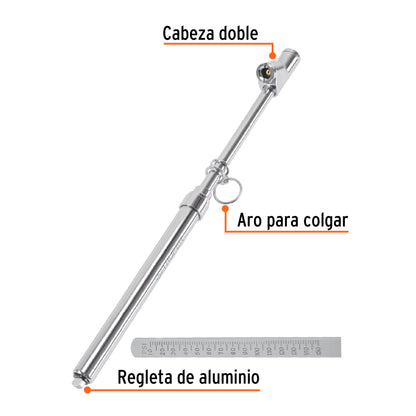 Calibrador de aire para llantas de 150 PSI con cabeza doble