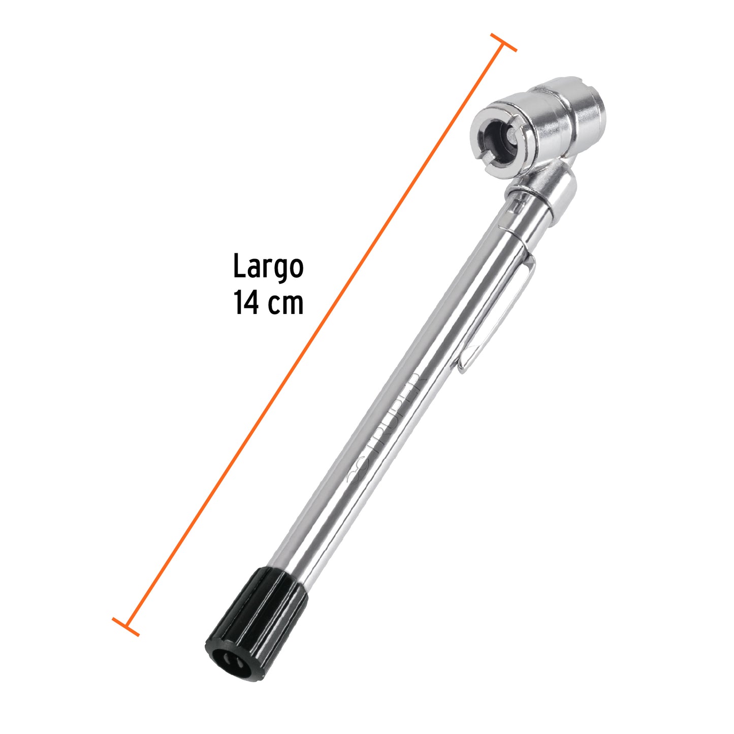 Calibrador de presión para llantas de 160 PSI con cabeza doble y clip