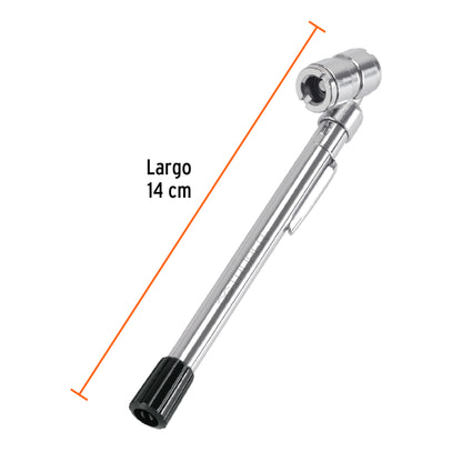 Calibrador de presión para llantas de 160 PSI con cabeza doble y clip
