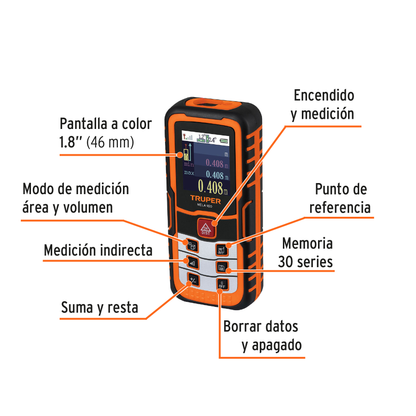 Medidor laser de distancia 0.05 a 40 m