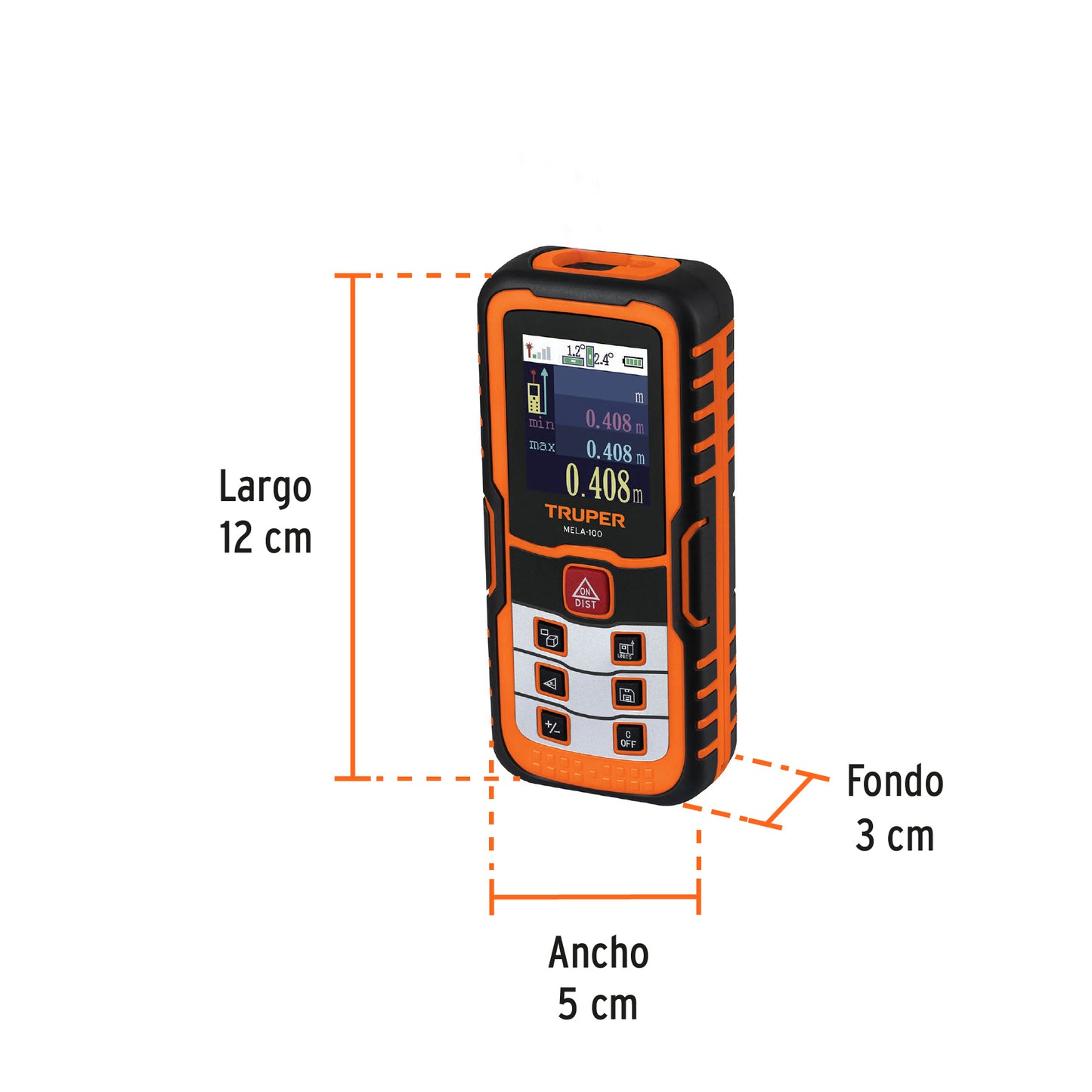 Medidor laser de distancia 0.05 a 40 m