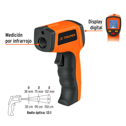 Termómetro infrarrojo de -50 °C a 500 °C con medición sin contacto