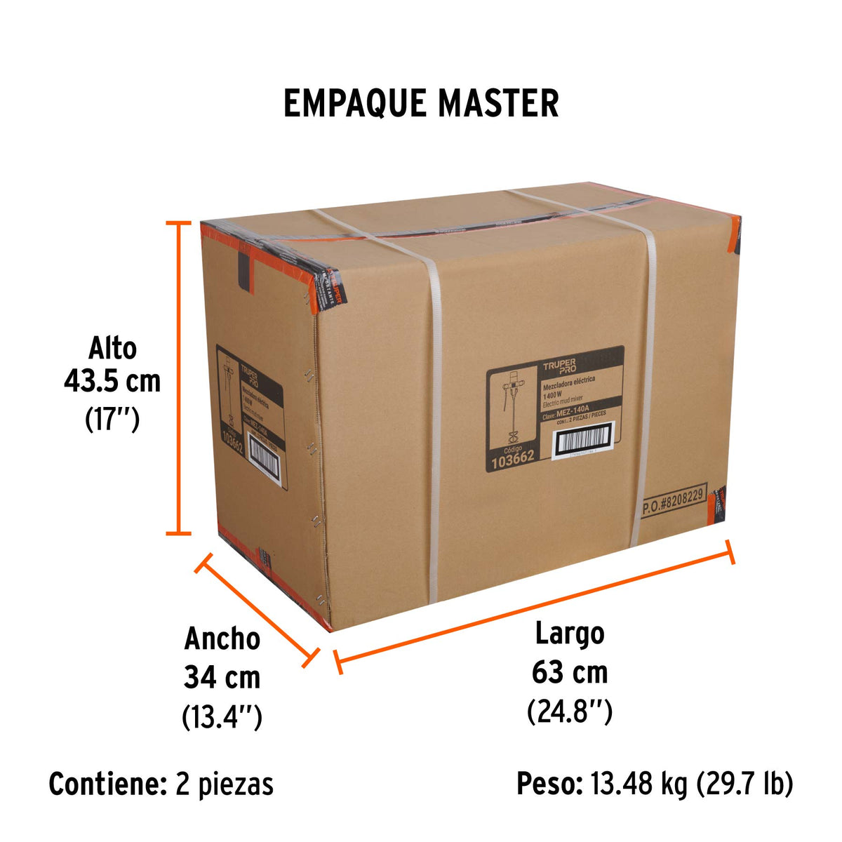 Mezcladora eléctrica 1400W, TRUPER PRO · vista 7