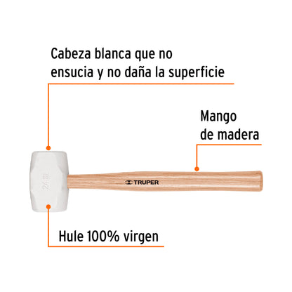 Mazo de hule de 24 oz con mango de madera