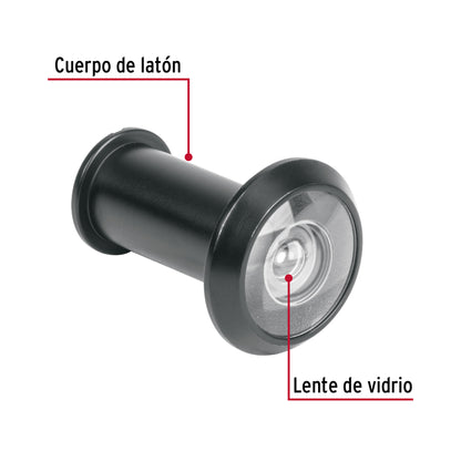 Mirilla de seguridad, 180°, lente de vidrio, negro mate · vista 2