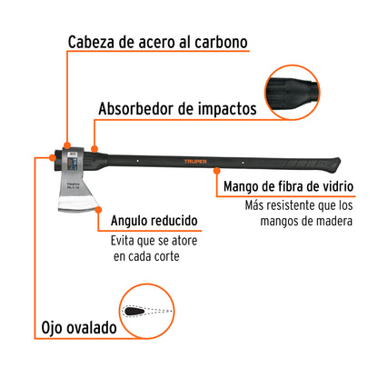 Hacha media labor 3-1/2 lb mango fibra