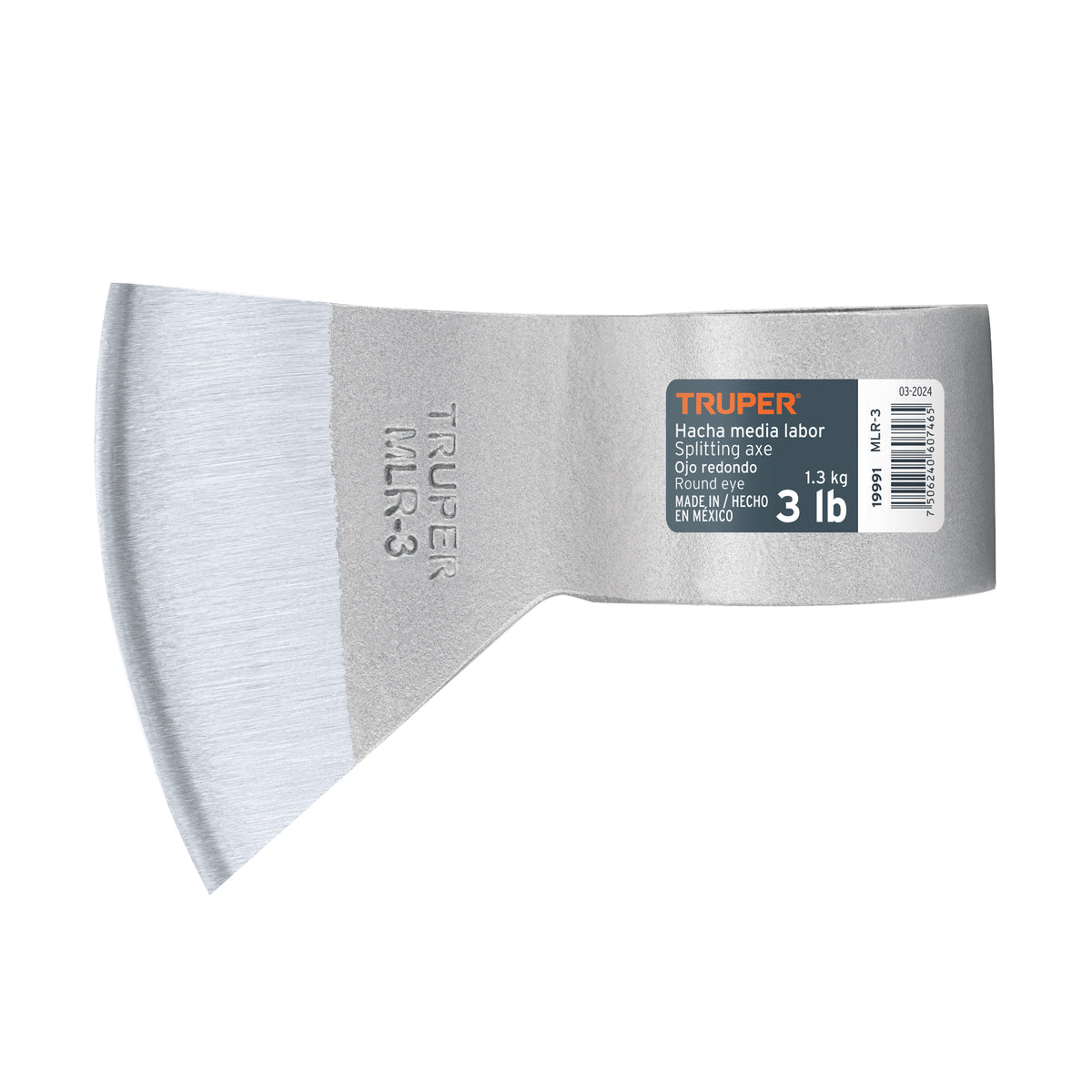 Hacha ojo redondo 3 lb sin mango