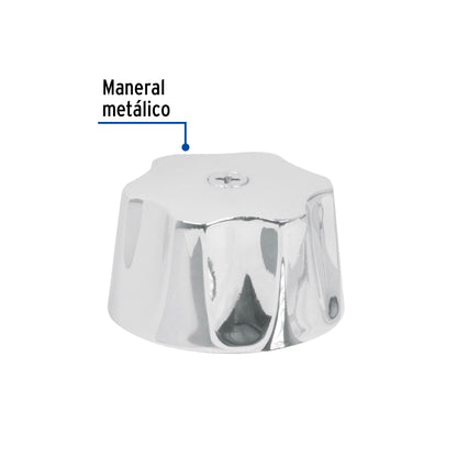 Maneral hexagonal metálico para lavabo y fregadero modelo M-142