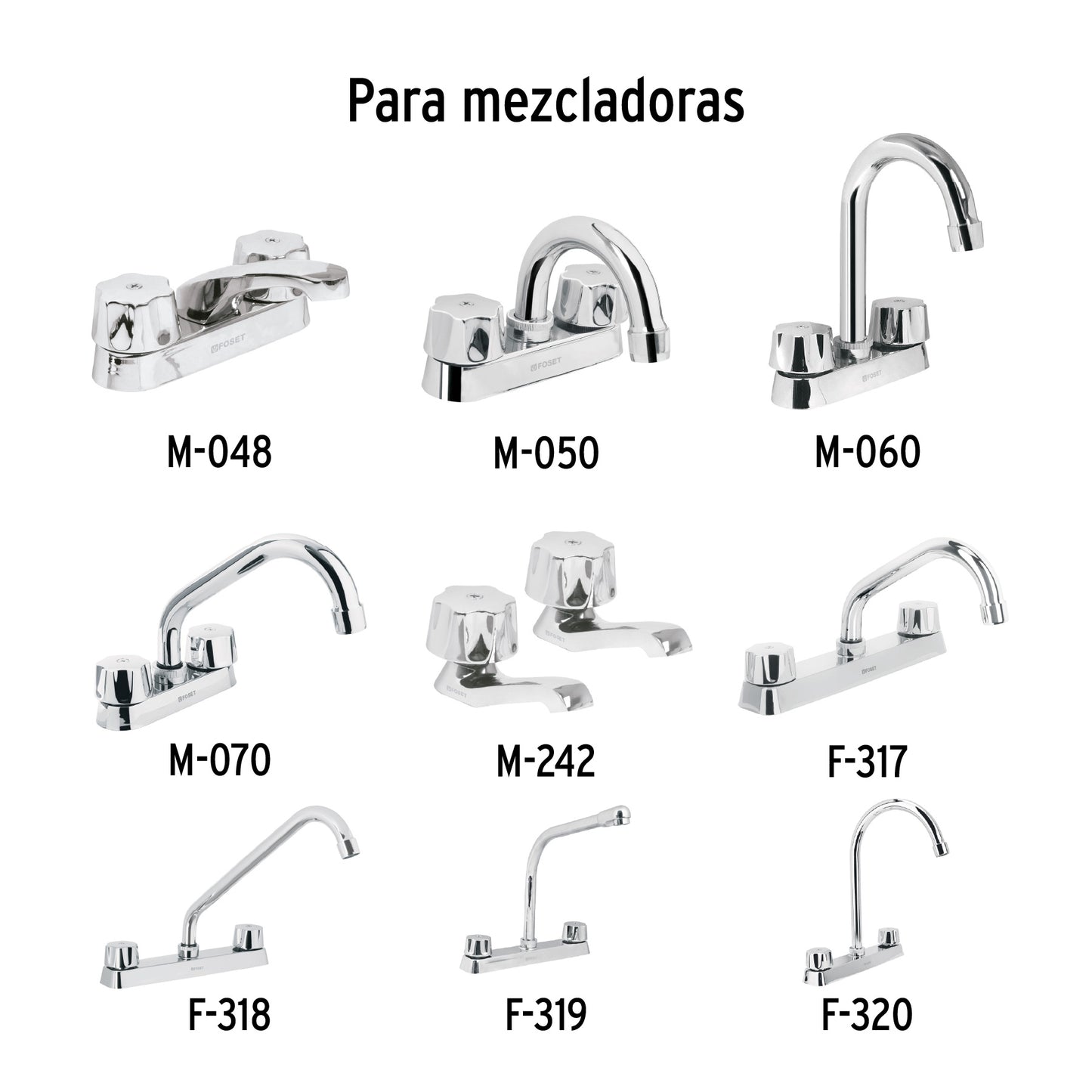 Juego de manerales hexagonales metálicos para lavabo y fregadero