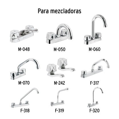 Juego de manerales hexagonales metálicos para lavabo y fregadero