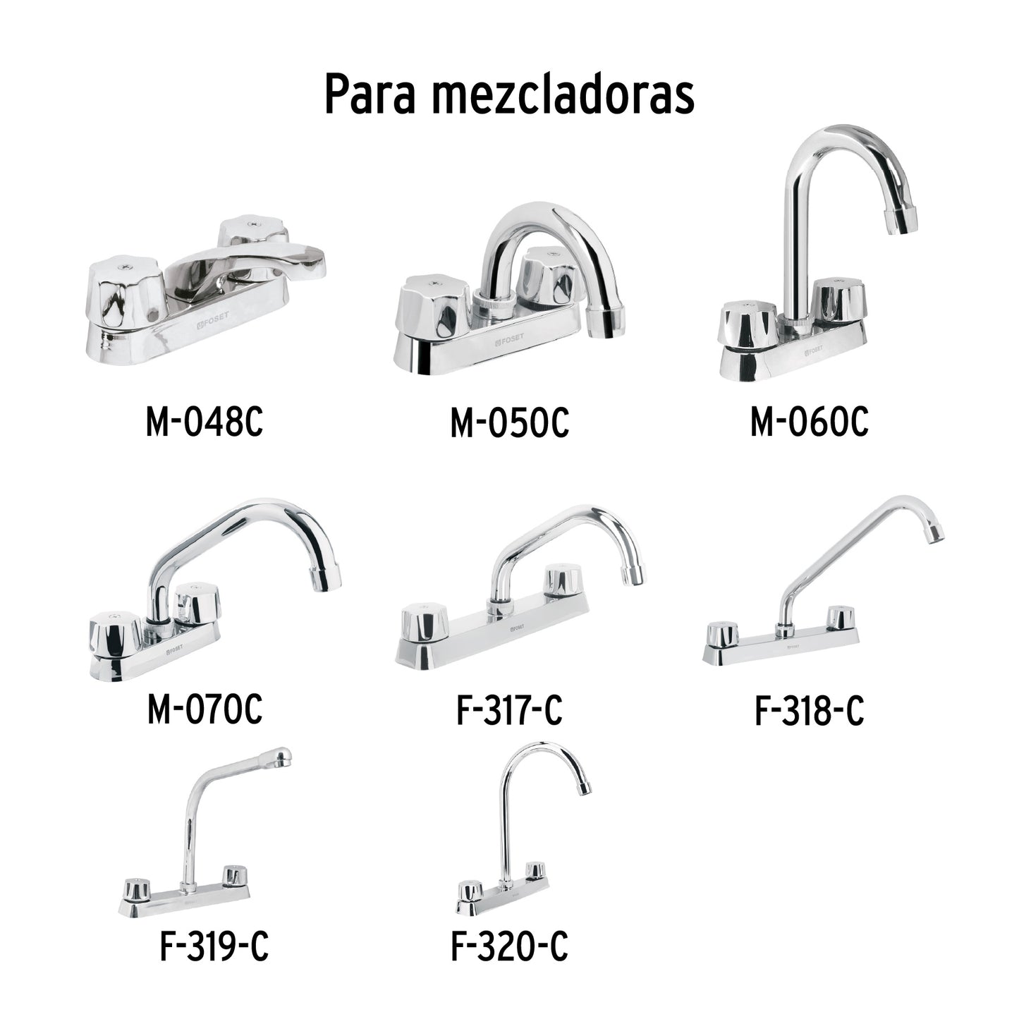 Juego de manerales hexagonales metálicos para lavabo y fregadero