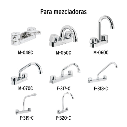 Juego de manerales hexagonales metálicos para lavabo y fregadero
