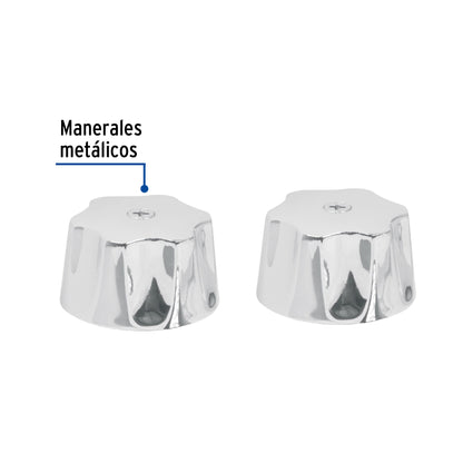 Juego de manerales hexagonales metálicos para lavabo y fregadero