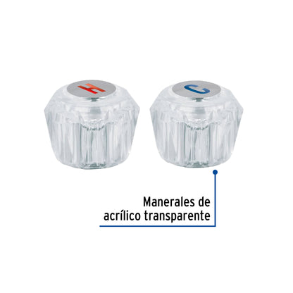 Juego de manerales acrílicos transparentes para lavabo y fregadero