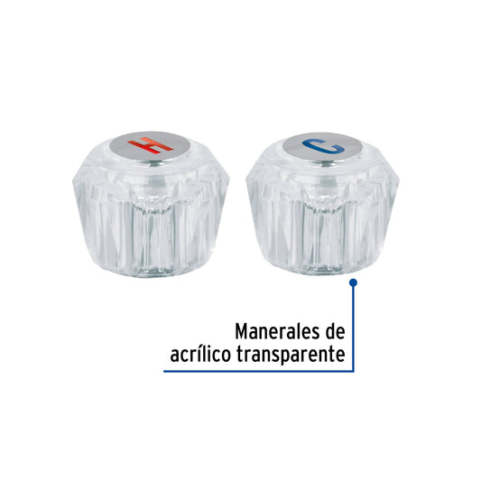 Juego de manerales acrílicos transparentes para lavabo y fregadero