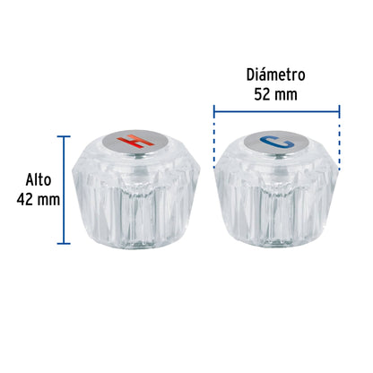 Juego de manerales acrílicos transparentes para lavabo y fregadero