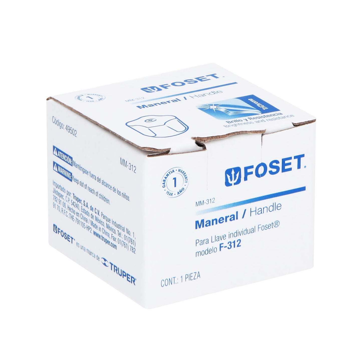 Maneral hexagonal metálico de repuesto para llaves F-312 F-313 y F-314