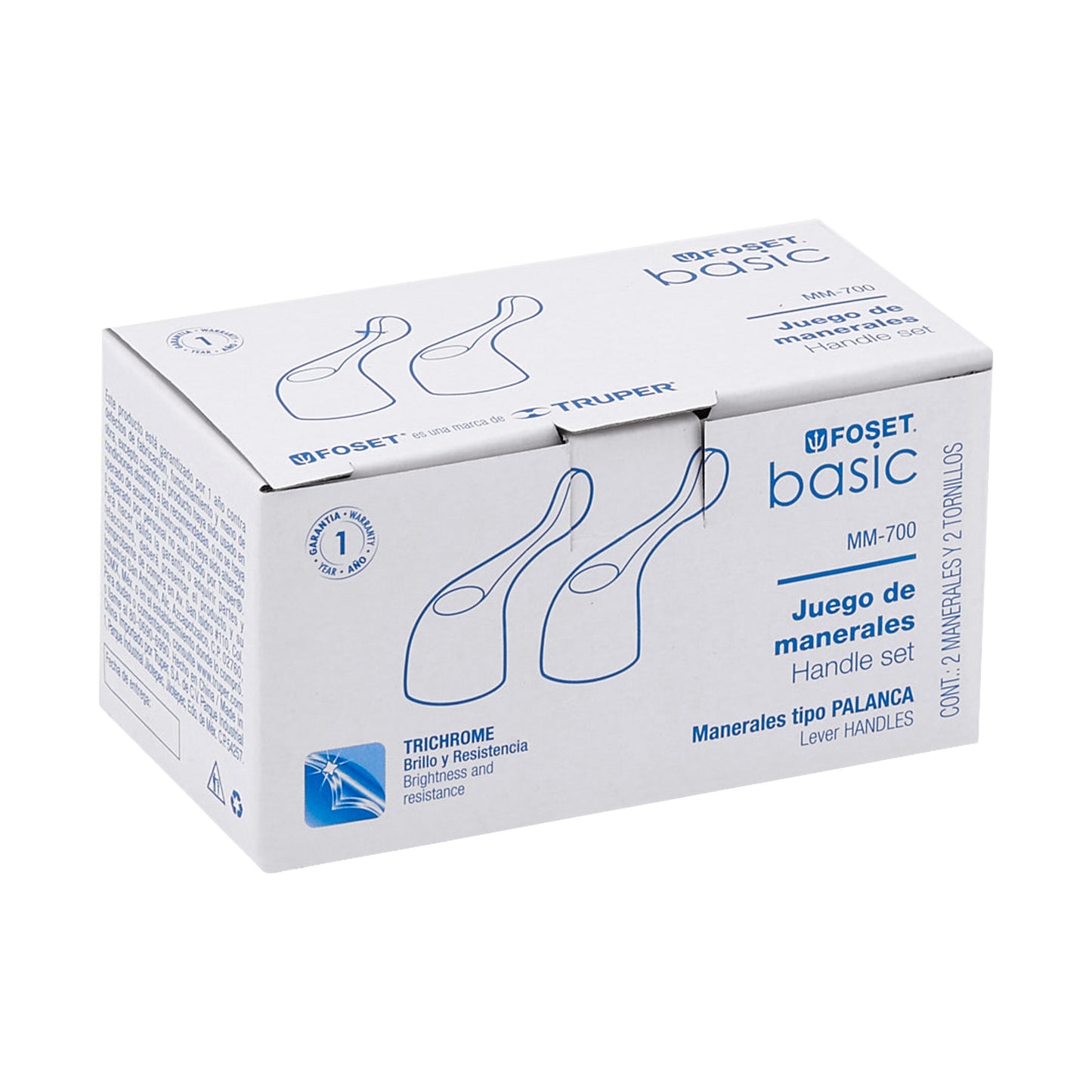 Juego de manerales tipo palanca metálicos para mezcladoras