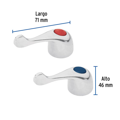 Juego de manerales tipo palanca metálicos para mezcladoras
