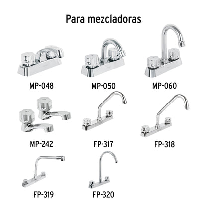 Juego de manerales hex de ABS p/lav-fregadero, cromo, Basic · vista 4