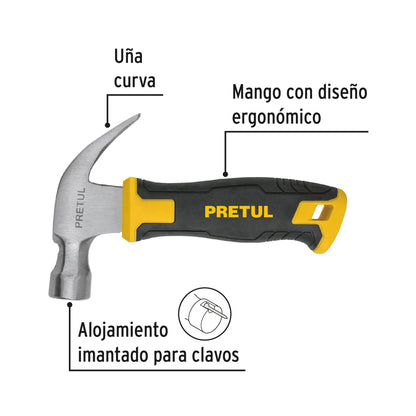 Martillo de uña curva de 10 oz con mango comfort grip
