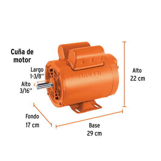 Motor eléctrico monofásico de 1 1/2 HP, alta velocidad · vista 2
