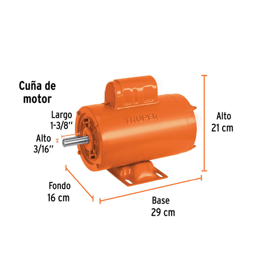 Motor eléctrico monofásico de 1 HP, alta velocidad · vista 2