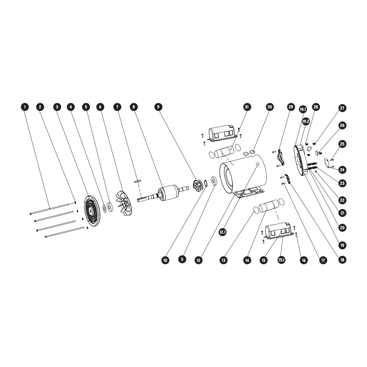 Motor eléctrico monofásico de 2 HP, alta velocidad · vista 5