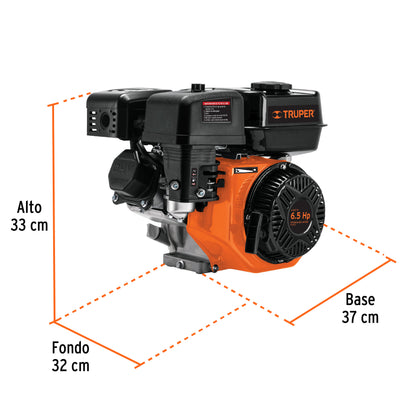 Motor a gasolina de 6.5 HP con sensor de aceite y arranque manual