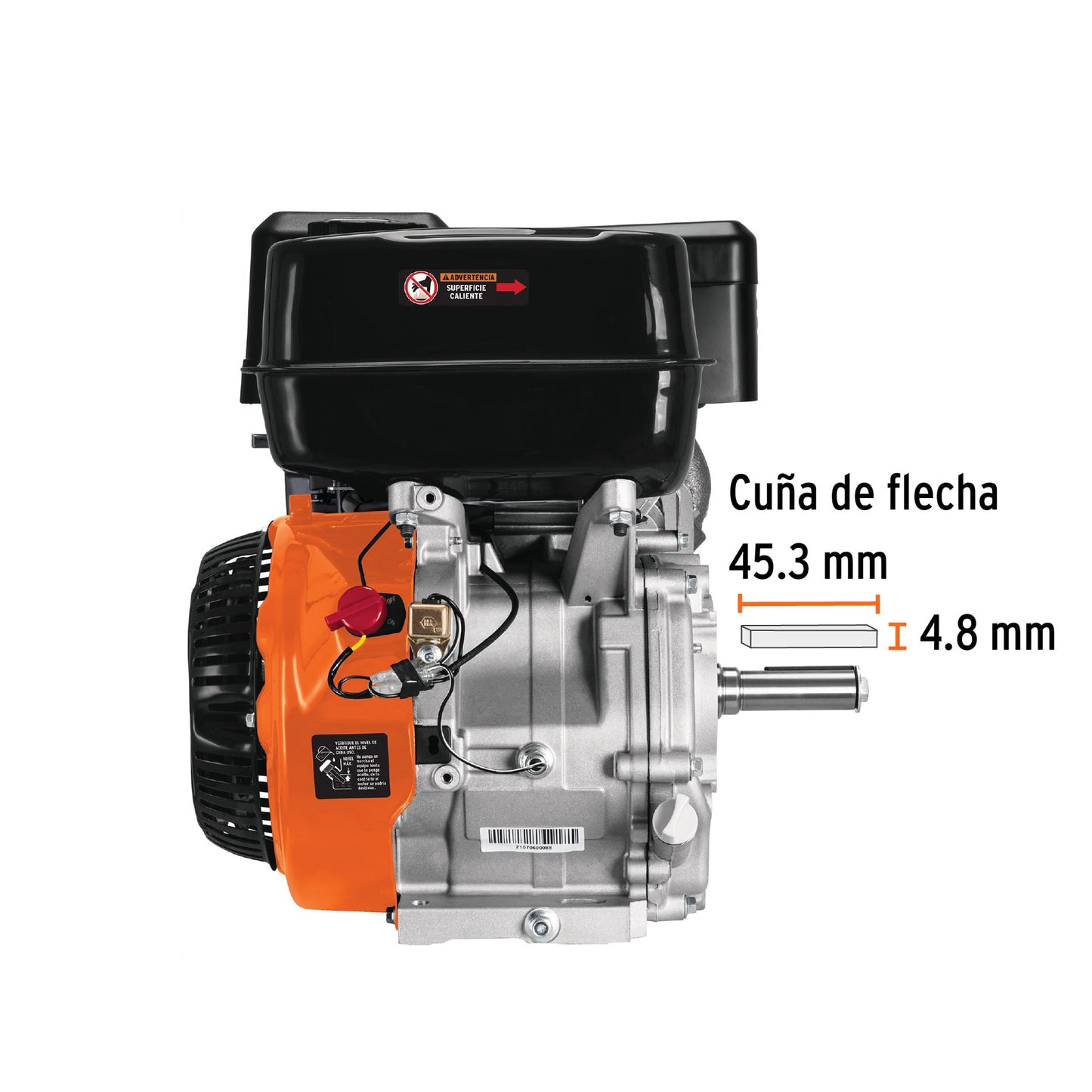 Motor a gasolina de 6.5 HP con sensor de aceite y arranque manual