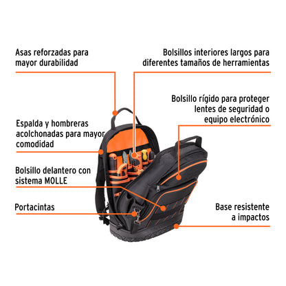 Mochila portaherramientas, 33 compartimientos · vista 2