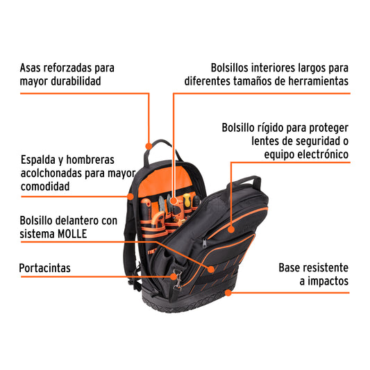 Mochila portaherramientas, 33 compartimientos · vista 2