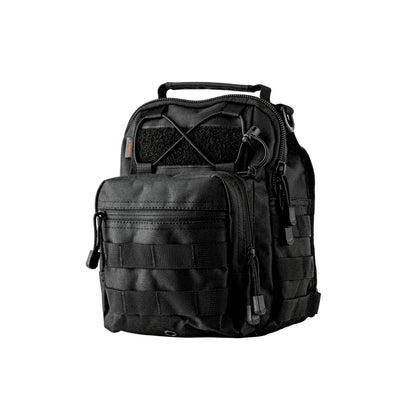 Mochila táctica multiusos negra de 6 L con diseño 3 en 1