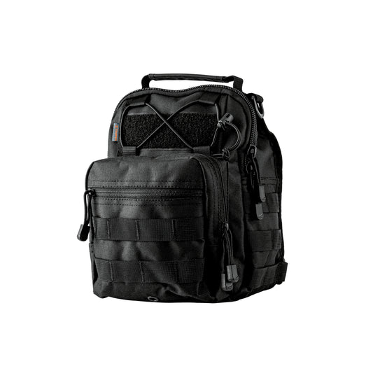 Mochila táctica multiusos negra de 6 L con diseño 3 en 1