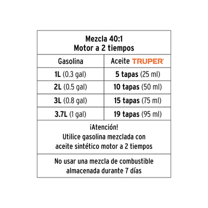 Motosierra a gasolina de 45 cc con barra de 18"