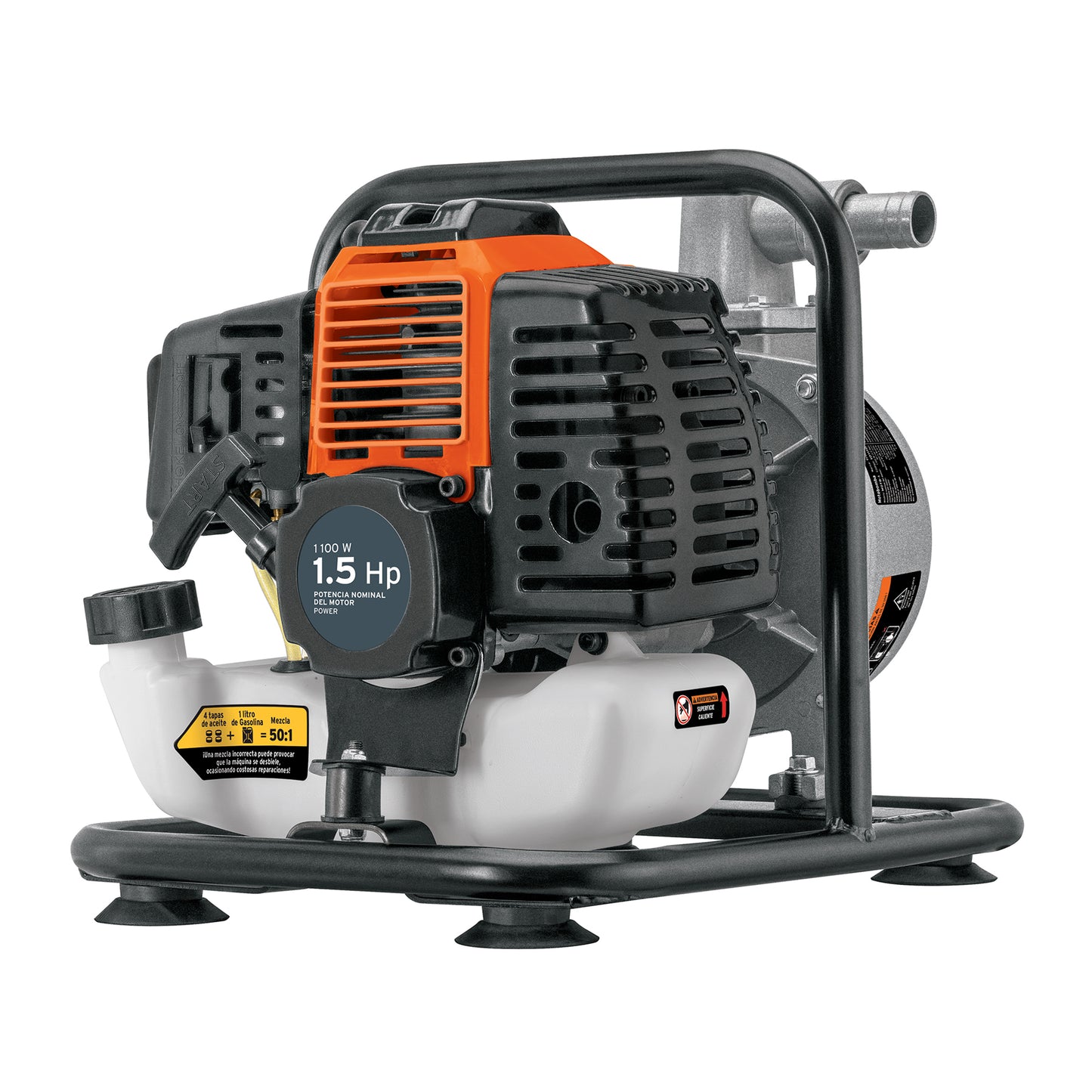 Motobomba autocebante de 1 pulgada por 1 pulgada a gasolina de 1 1/2 HP agrícola