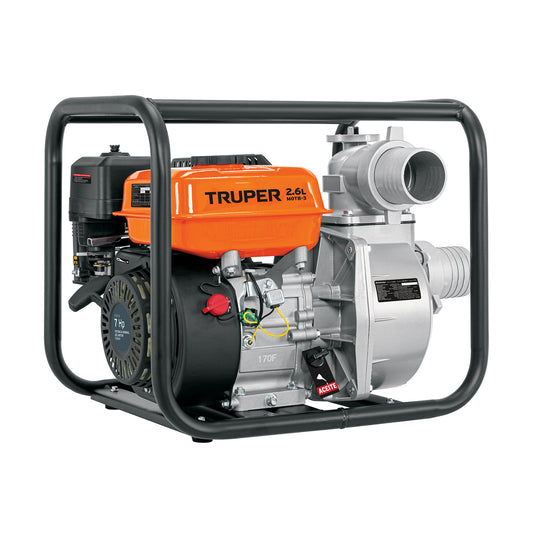 Motobomba autocebante de 3"x3" a gasolina de 7 HP para uso agrícola