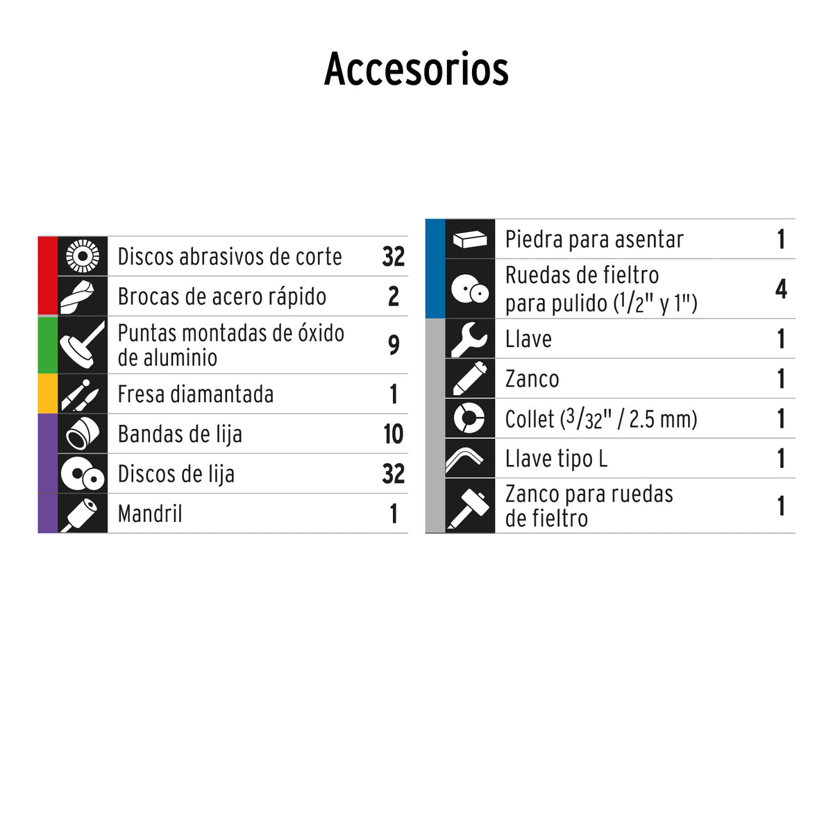 Herramienta rotativa 150W con 97 accesorios - SKU 17449