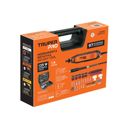 Herramienta rotativa 135W con 97 accesorios, TRUPER PRO · vista 6