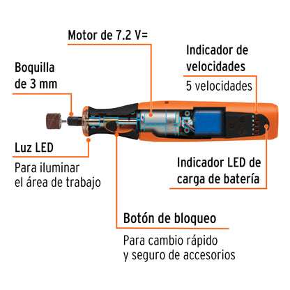 Herramienta rotativa inalambrica 7.2V - SKU 102271