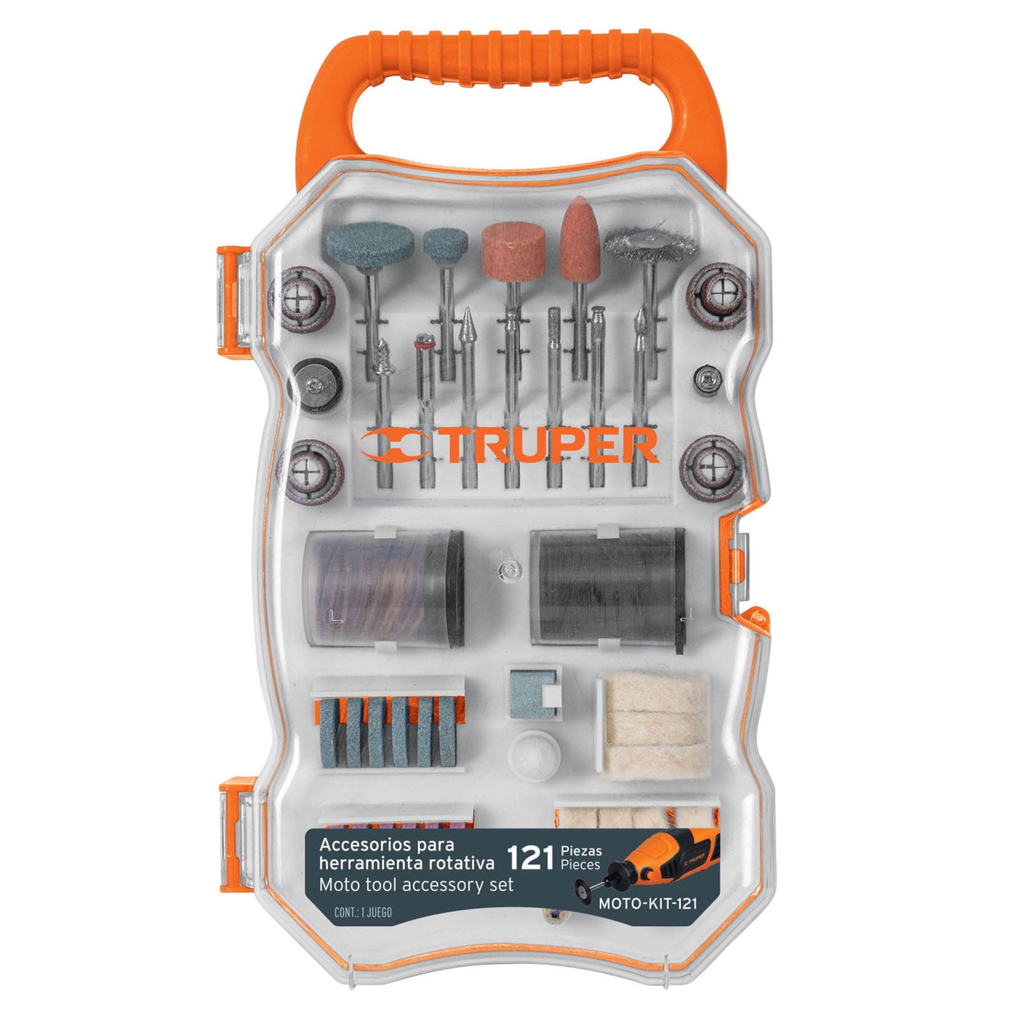 Kit accesorios para herramienta rotativa 121 piezas - SKU 100757