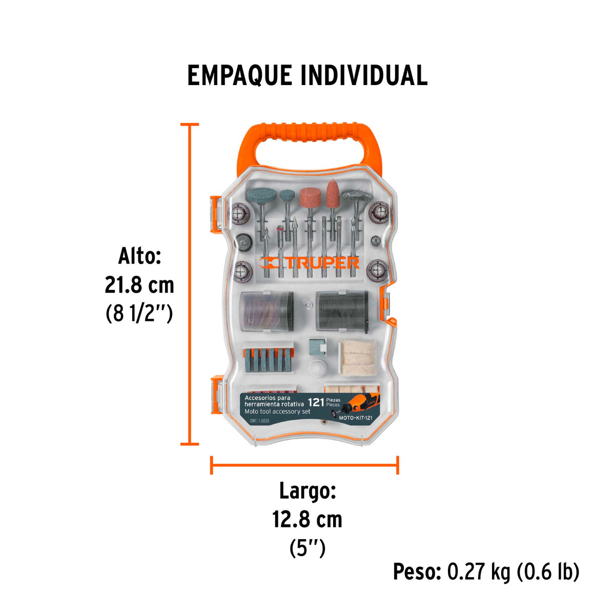 Kit accesorios para herramienta rotativa 121 piezas - SKU 100757