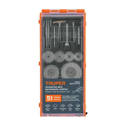 Kit de accesorios para herramienta rotativa, 51 pzas · vista 2