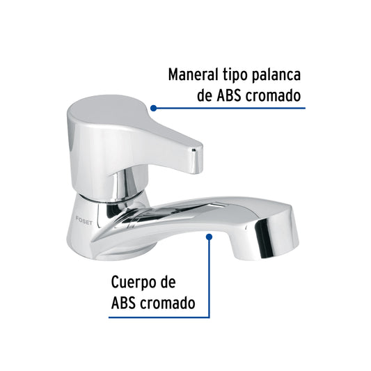 Llave individual para lavabo de ABS con maneral tipo palanca y cartucho cerámico