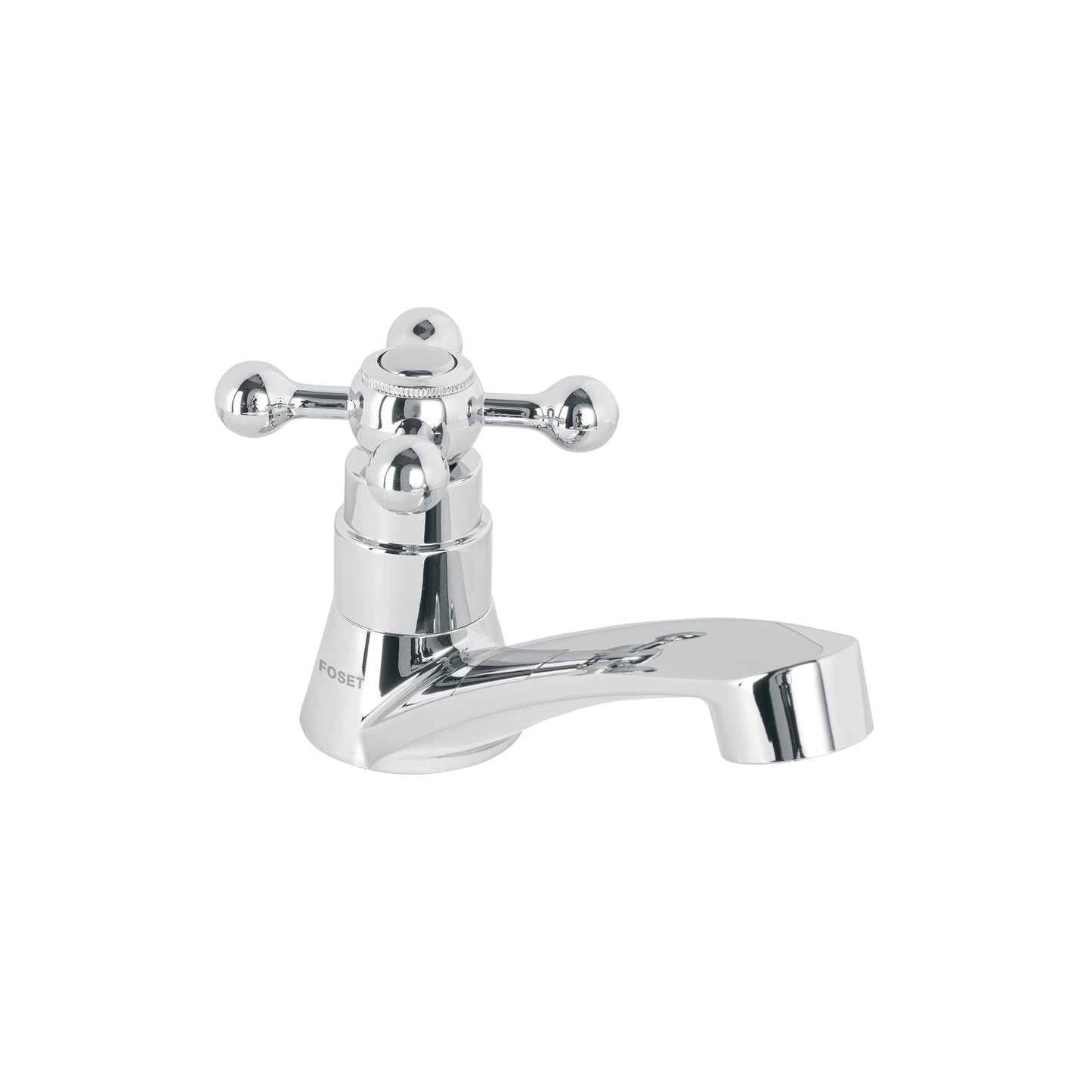 Llave individual para lavabo de ABS con maneral tipo cruceta y cartucho cerámico