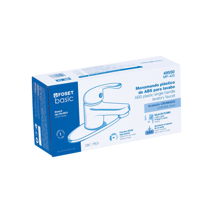 Monomando para lavabo de ABS con nariz recta y cubierta, incluye mangueras