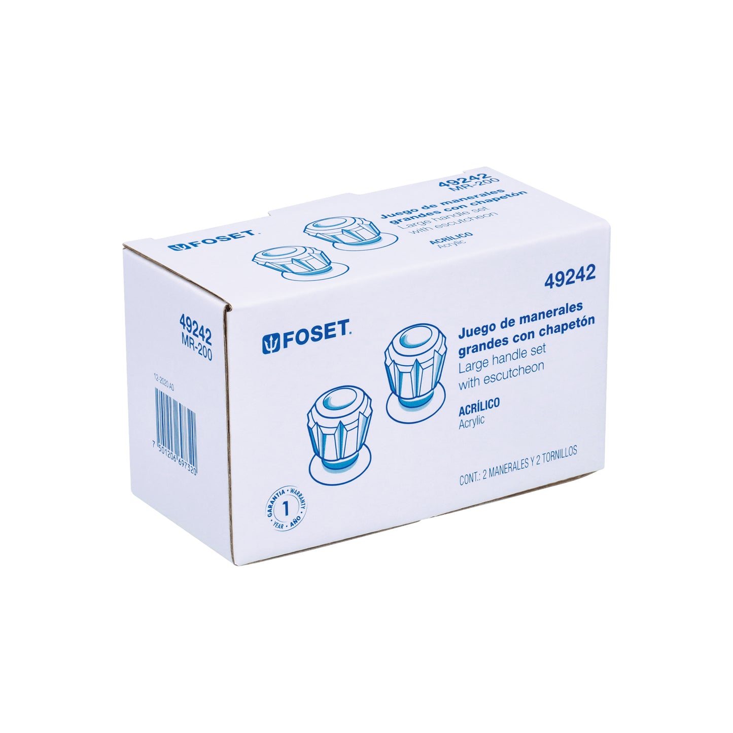 Juego de manerales acrílico transparente para regadera