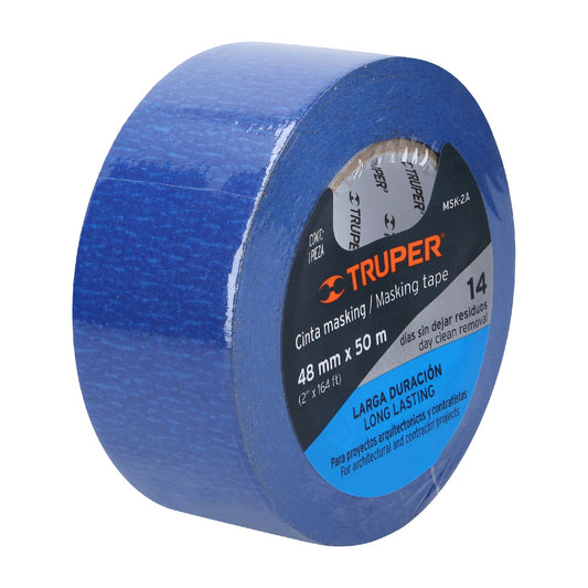 Cinta masking tape azul de 2" x 50 m para pintor