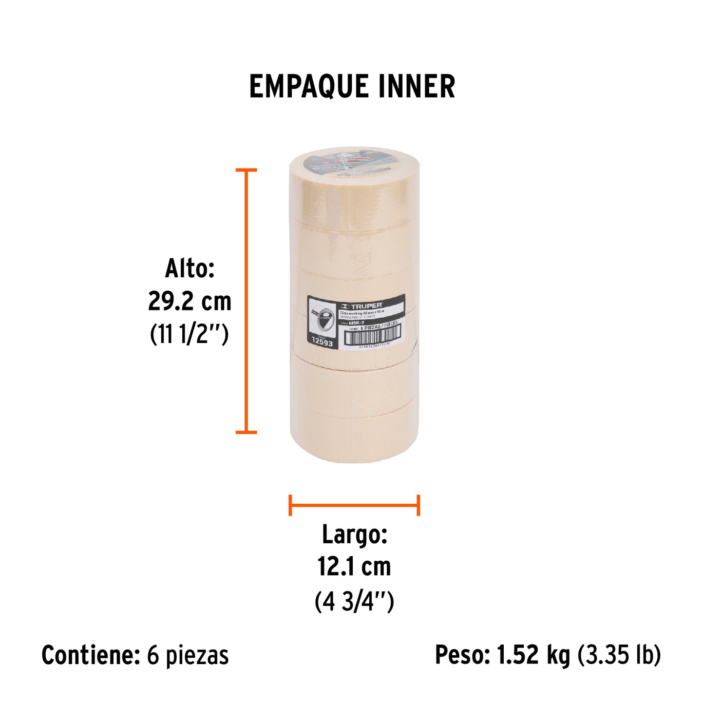 Cinta masking tape de 2 x 50